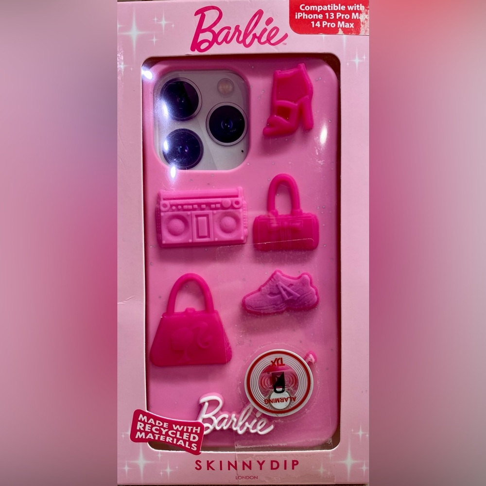 BARBIE Pink Silicone Case 3D Charms for IPHONE 13 ProMax & 14 ProMax   NEW